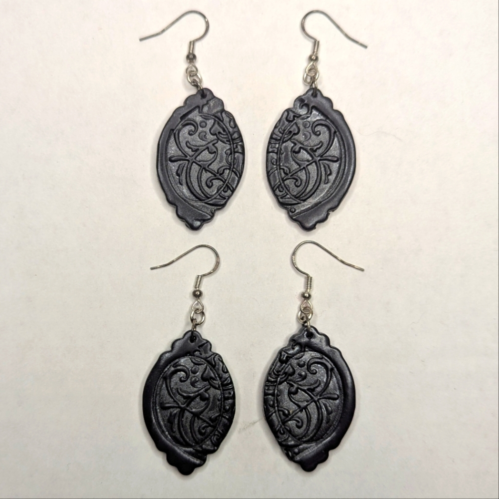 Gothic Art Nouveau Earrings - Picture 9 of 9